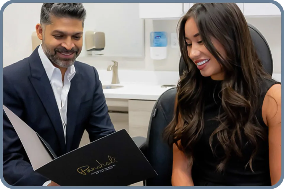 Dr. Pancholi reviewing a plan with a patient