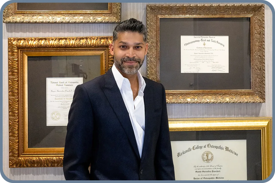Dr. Pancholi with his board certifications